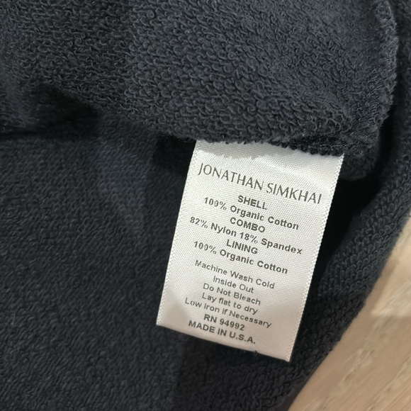 Jonathan Simkhai Channing Terry Shoulder Pad Sweatshirt Bodysuit - Picture 3 of 4